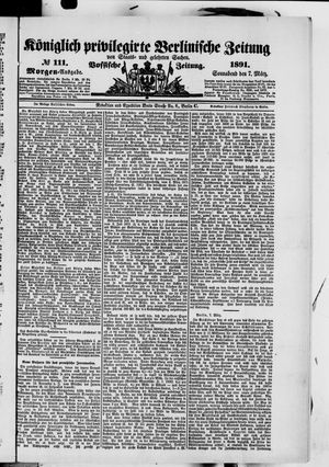 Königlich privilegirte Berlinische Zeitung von Staats- und gelehrten Sachen vom 07.03.1891