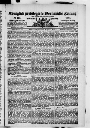 Königlich privilegirte Berlinische Zeitung von Staats- und gelehrten Sachen on Mar 8, 1891