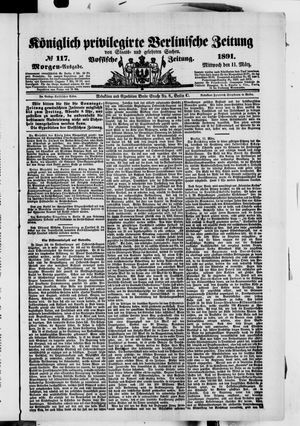 Königlich privilegirte Berlinische Zeitung von Staats- und gelehrten Sachen vom 11.03.1891