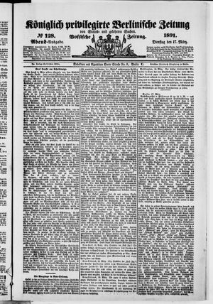 Königlich privilegirte Berlinische Zeitung von Staats- und gelehrten Sachen vom 17.03.1891