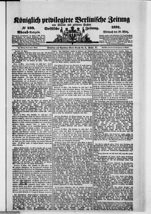 Königlich privilegirte Berlinische Zeitung von Staats- und gelehrten Sachen vom 18.03.1891