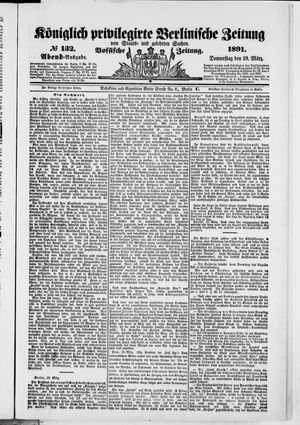 Königlich privilegirte Berlinische Zeitung von Staats- und gelehrten Sachen vom 19.03.1891