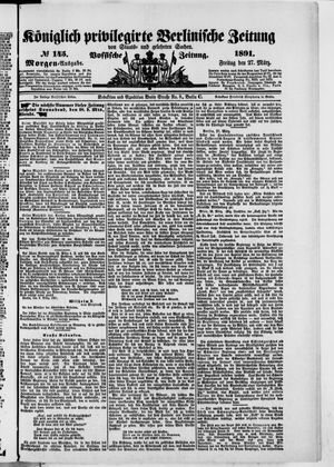 Königlich privilegirte Berlinische Zeitung von Staats- und gelehrten Sachen vom 27.03.1891