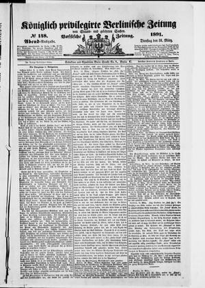 Königlich privilegirte Berlinische Zeitung von Staats- und gelehrten Sachen vom 31.03.1891