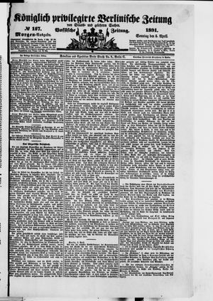 Königlich privilegirte Berlinische Zeitung von Staats- und gelehrten Sachen vom 05.04.1891