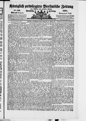 Königlich privilegirte Berlinische Zeitung von Staats- und gelehrten Sachen vom 06.04.1891
