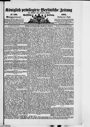 Königlich privilegirte Berlinische Zeitung von Staats- und gelehrten Sachen on Apr 7, 1891