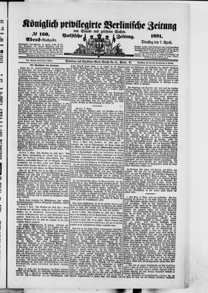 Königlich privilegirte Berlinische Zeitung von Staats- und gelehrten Sachen on Apr 7, 1891