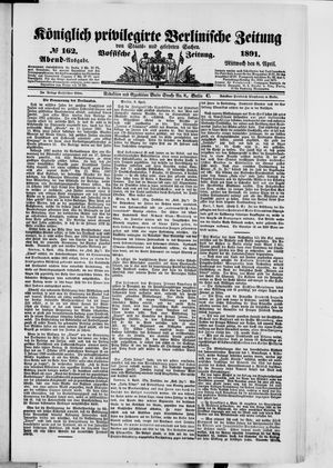 Königlich privilegirte Berlinische Zeitung von Staats- und gelehrten Sachen on Apr 8, 1891