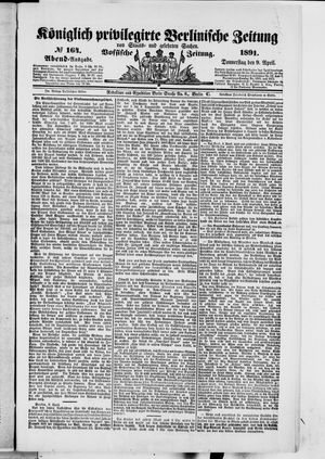 Königlich privilegirte Berlinische Zeitung von Staats- und gelehrten Sachen on Apr 9, 1891