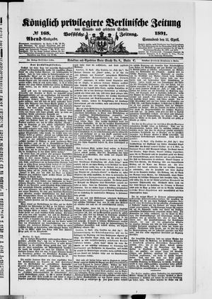Königlich privilegirte Berlinische Zeitung von Staats- und gelehrten Sachen on Apr 11, 1891
