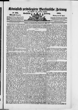 Königlich privilegirte Berlinische Zeitung von Staats- und gelehrten Sachen on Apr 20, 1891