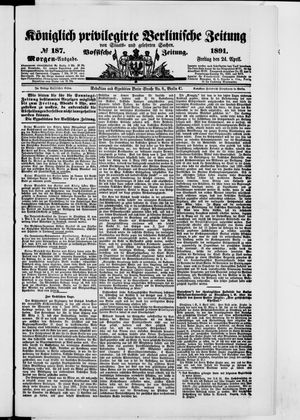 Königlich privilegirte Berlinische Zeitung von Staats- und gelehrten Sachen on Apr 24, 1891