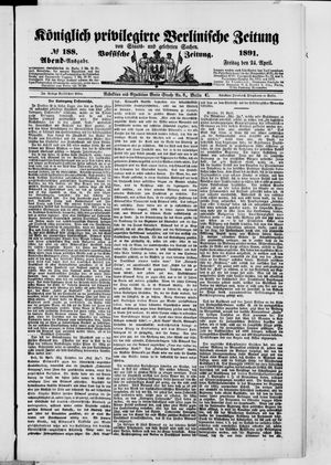 Königlich privilegirte Berlinische Zeitung von Staats- und gelehrten Sachen on Apr 24, 1891