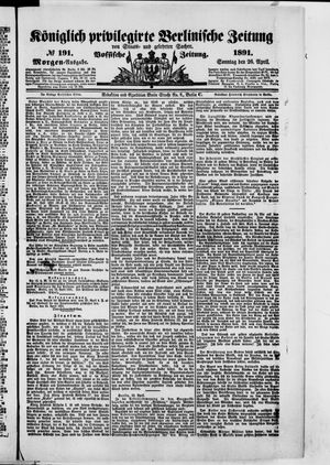 Königlich privilegirte Berlinische Zeitung von Staats- und gelehrten Sachen on Apr 26, 1891