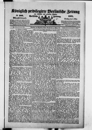 Königlich privilegirte Berlinische Zeitung von Staats- und gelehrten Sachen vom 05.05.1891