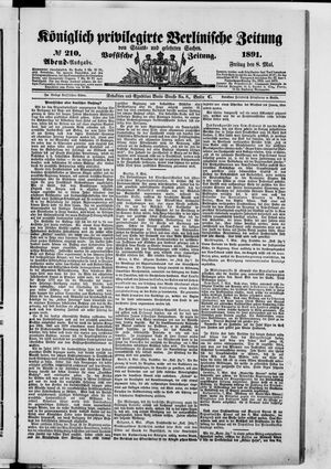 Königlich privilegirte Berlinische Zeitung von Staats- und gelehrten Sachen on May 8, 1891