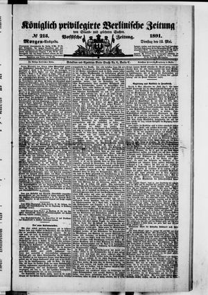 Königlich privilegirte Berlinische Zeitung von Staats- und gelehrten Sachen on May 12, 1891