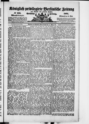 Königlich privilegirte Berlinische Zeitung von Staats- und gelehrten Sachen vom 13.05.1891