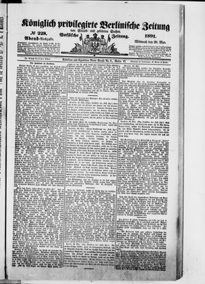 Königlich privilegirte Berlinische Zeitung von Staats- und gelehrten Sachen on May 20, 1891
