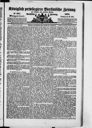 Königlich privilegirte Berlinische Zeitung von Staats- und gelehrten Sachen on May 26, 1891