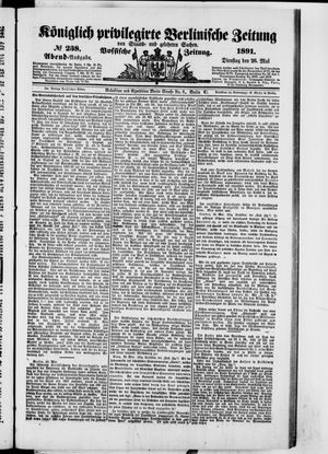 Königlich privilegirte Berlinische Zeitung von Staats- und gelehrten Sachen on May 26, 1891
