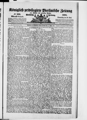 Königlich privilegirte Berlinische Zeitung von Staats- und gelehrten Sachen on May 28, 1891