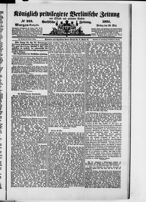 Königlich privilegirte Berlinische Zeitung von Staats- und gelehrten Sachen on May 29, 1891