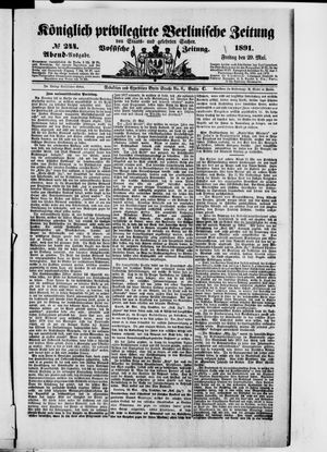 Königlich privilegirte Berlinische Zeitung von Staats- und gelehrten Sachen on May 29, 1891