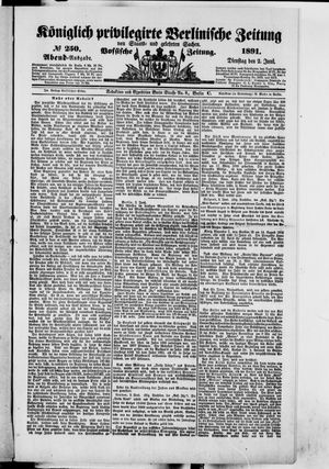 Königlich privilegirte Berlinische Zeitung von Staats- und gelehrten Sachen vom 02.06.1891