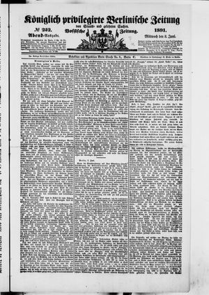 Königlich privilegirte Berlinische Zeitung von Staats- und gelehrten Sachen vom 03.06.1891