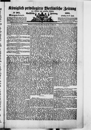 Königlich privilegirte Berlinische Zeitung von Staats- und gelehrten Sachen vom 09.06.1891