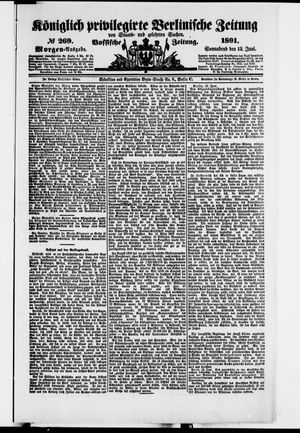 Königlich privilegirte Berlinische Zeitung von Staats- und gelehrten Sachen vom 13.06.1891