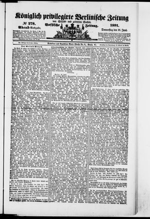 Königlich privilegirte Berlinische Zeitung von Staats- und gelehrten Sachen vom 18.06.1891