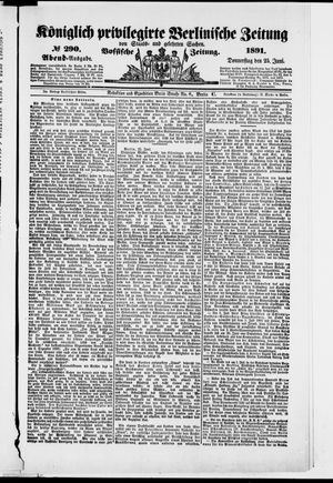 Königlich privilegirte Berlinische Zeitung von Staats- und gelehrten Sachen on Jun 25, 1891