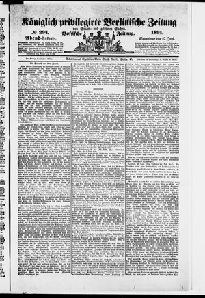 Königlich privilegirte Berlinische Zeitung von Staats- und gelehrten Sachen vom 27.06.1891