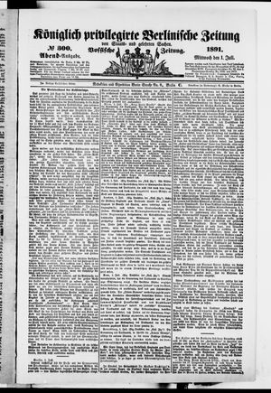 Königlich privilegirte Berlinische Zeitung von Staats- und gelehrten Sachen on Jul 1, 1891