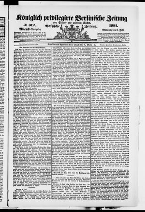 Königlich privilegirte Berlinische Zeitung von Staats- und gelehrten Sachen vom 08.07.1891