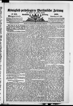 Königlich privilegirte Berlinische Zeitung von Staats- und gelehrten Sachen vom 09.07.1891
