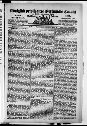 Königlich privilegirte Berlinische Zeitung von Staats- und gelehrten Sachen vom 09.07.1891