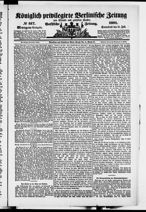 Königlich privilegirte Berlinische Zeitung von Staats- und gelehrten Sachen vom 11.07.1891