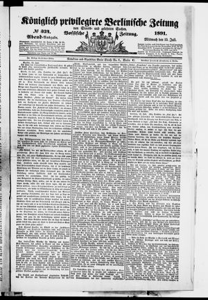Königlich privilegirte Berlinische Zeitung von Staats- und gelehrten Sachen vom 15.07.1891