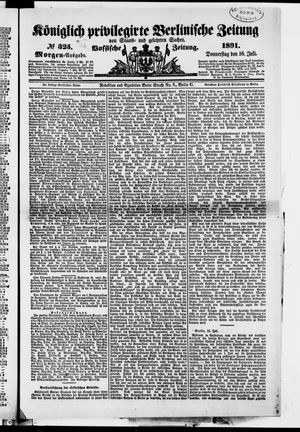 Königlich privilegirte Berlinische Zeitung von Staats- und gelehrten Sachen vom 16.07.1891