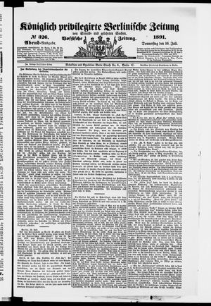 Königlich privilegirte Berlinische Zeitung von Staats- und gelehrten Sachen vom 16.07.1891