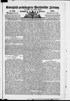 Königlich privilegirte Berlinische Zeitung von Staats- und gelehrten Sachen vom 18.07.1891