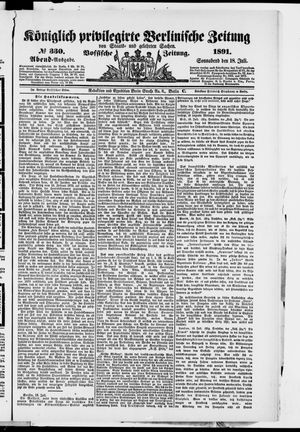 Königlich privilegirte Berlinische Zeitung von Staats- und gelehrten Sachen vom 18.07.1891