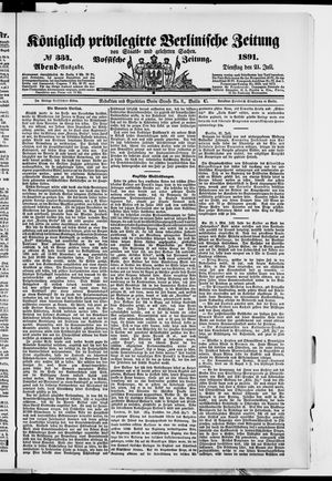 Königlich privilegirte Berlinische Zeitung von Staats- und gelehrten Sachen vom 21.07.1891
