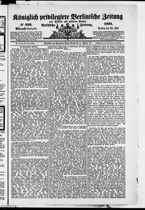 Königlich privilegirte Berlinische Zeitung von Staats- und gelehrten Sachen vom 24.07.1891