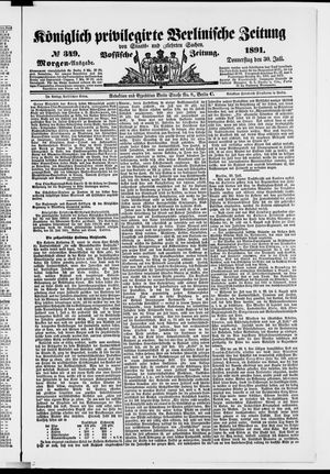 Königlich privilegirte Berlinische Zeitung von Staats- und gelehrten Sachen vom 30.07.1891