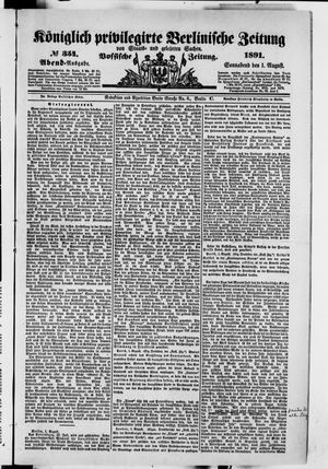 Königlich privilegirte Berlinische Zeitung von Staats- und gelehrten Sachen vom 01.08.1891